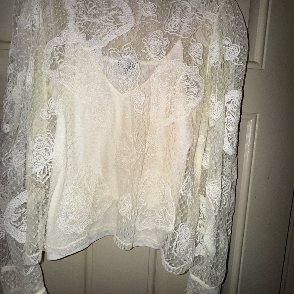 Express White Lace Blouse